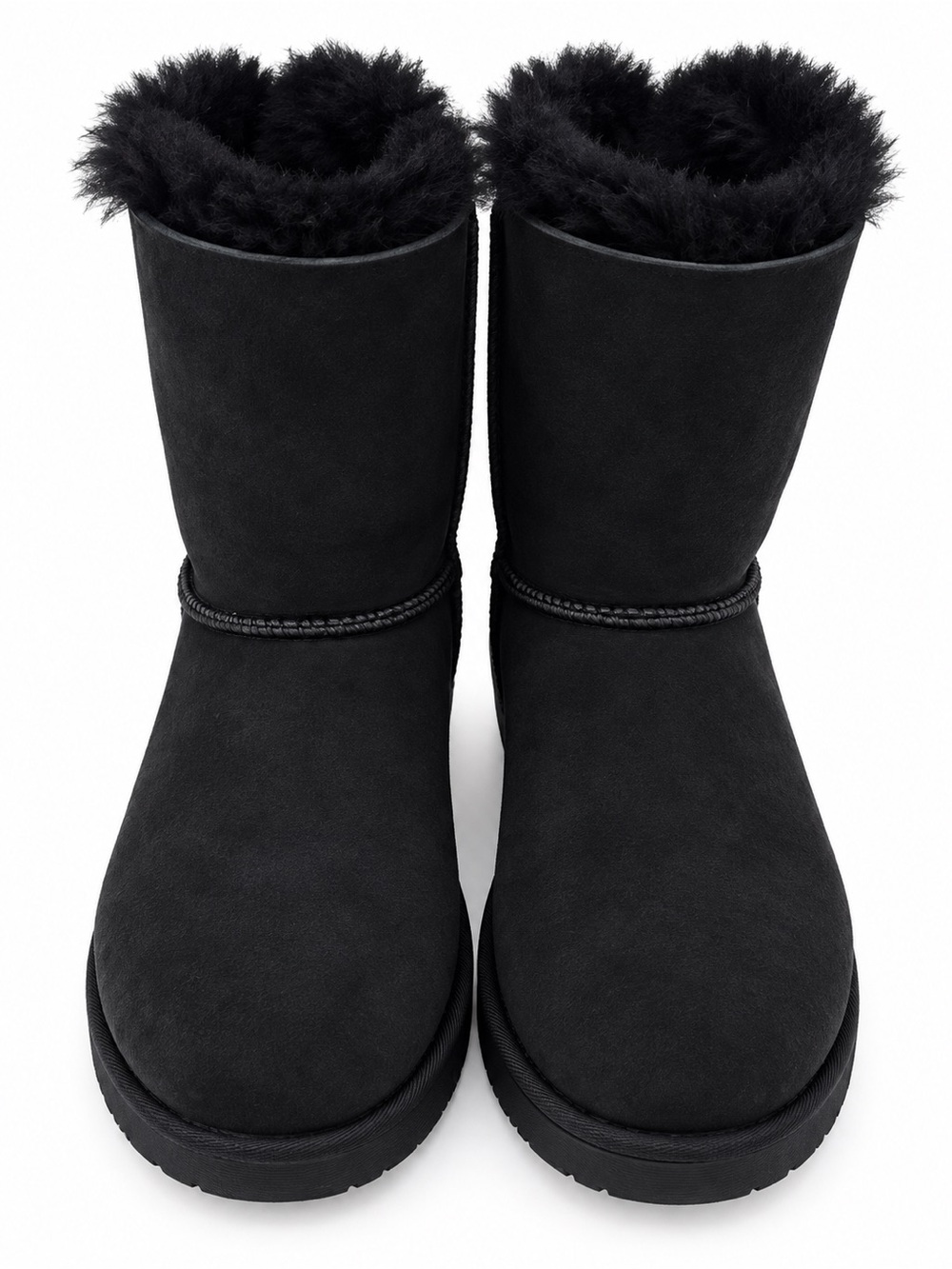 UGG Black Short Shearling Lined Suede Boots for Women